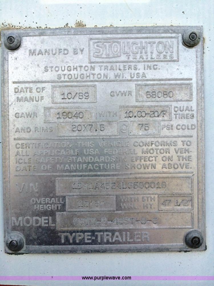 image for item D1137 1990 Stoughton 45' dry van trailer