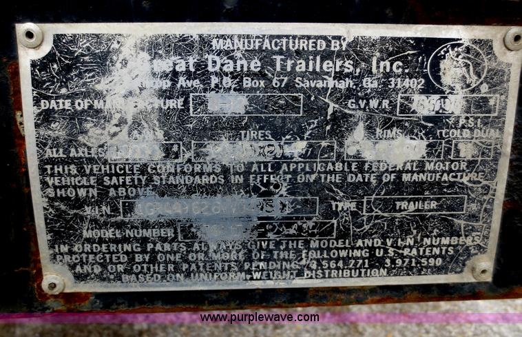 image for item F8220 1992 Great Dane 7811F-7-1-48 flatbed trailer