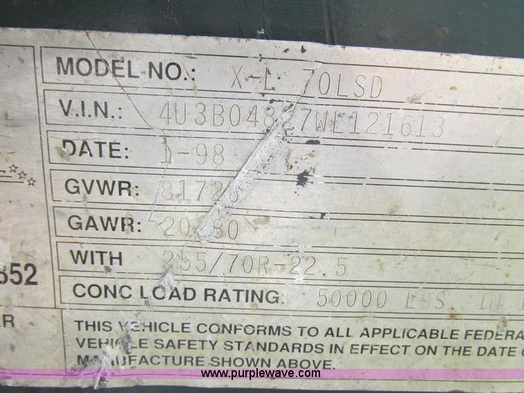 image for item I3835 1998 Specialized XL70LSD drop deck trailer