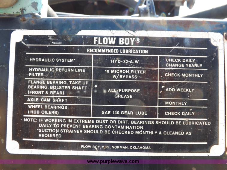 image for item I9074 1992 Flowboy chain bottom trailer