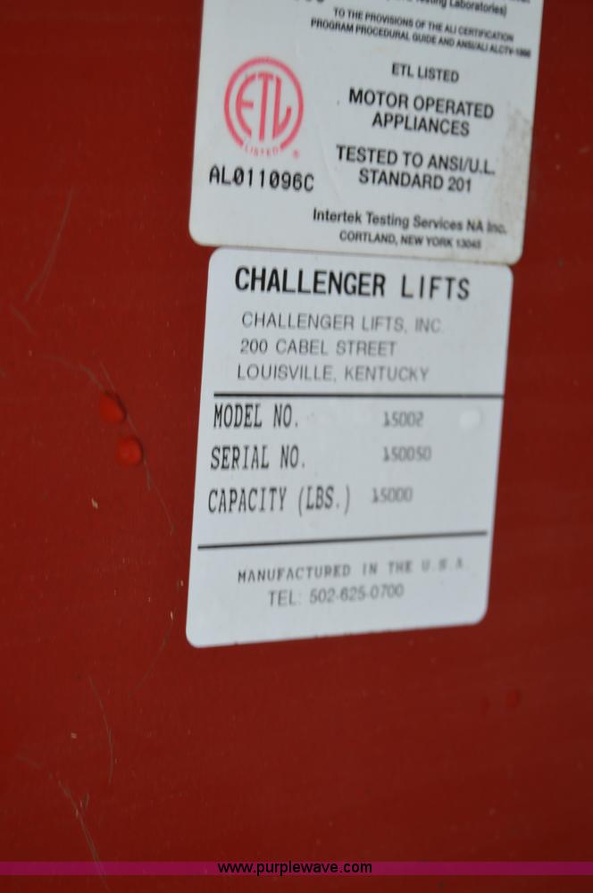 image for item AW9232 Challenger 15002 two post vehicle lift