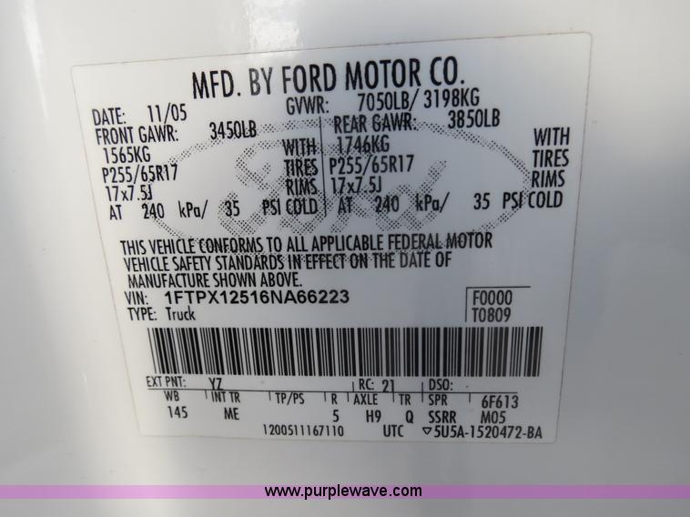 image for item B4944 2006 Ford F150 SuperCab pickup truck