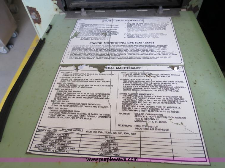 image for item B4945 Sullair 750HDTQCA portable air compressor