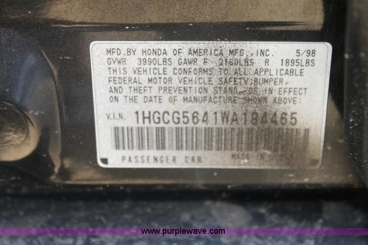 image for item F3320 1998 Honda Accord LX