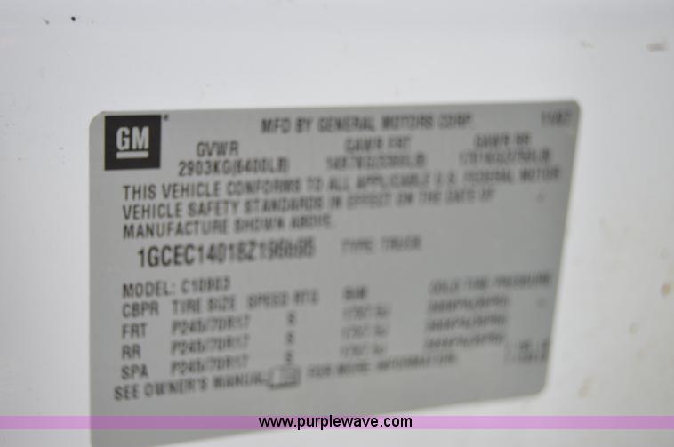 image for item F8326 2008 Chevrolet Silverado 1500 pickup truck