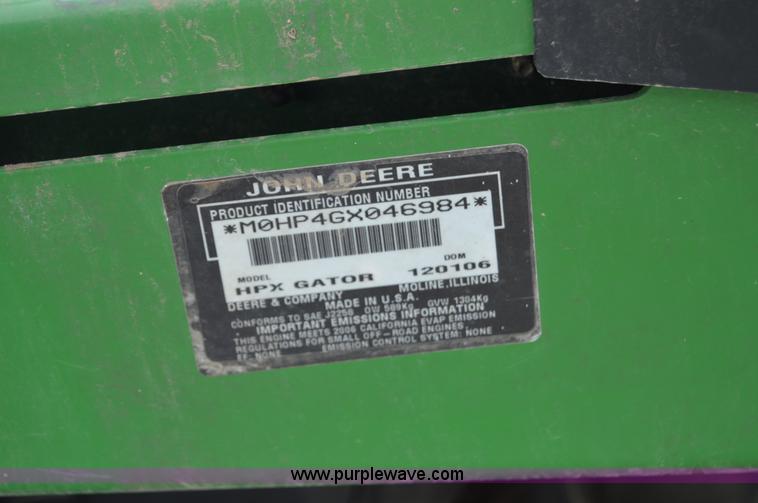 image for item H2793 2006 John Deere HPX Gator