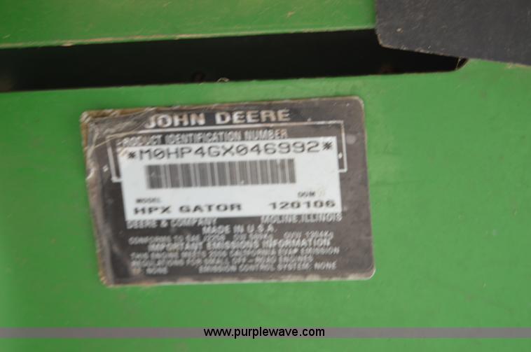 image for item H2795 2006 John Deere HPX Gator