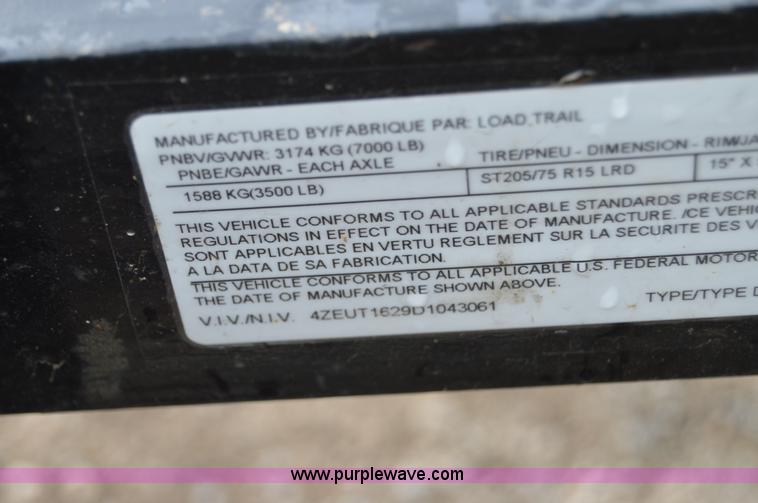 image for item H2797 2013 Load Trail flatbed trailer