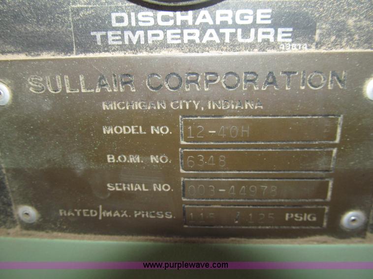 image for item H8854 Sullair industrial air compressor