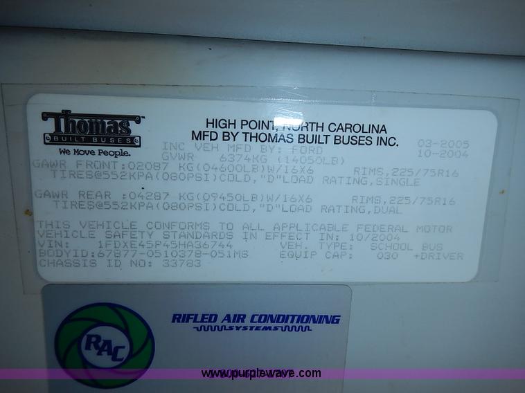 image for item I3555 2005 Ford E450 Super Duty bus