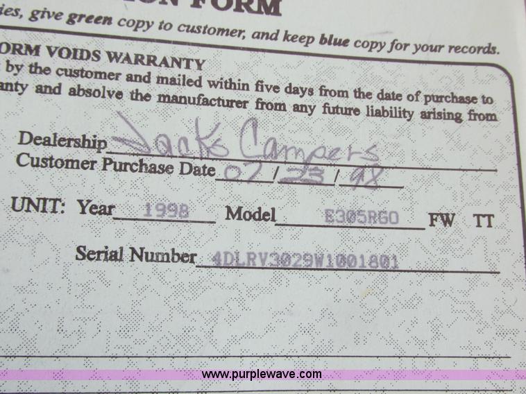 image for item I6163 1998 Peterson Excel fifth wheel camper