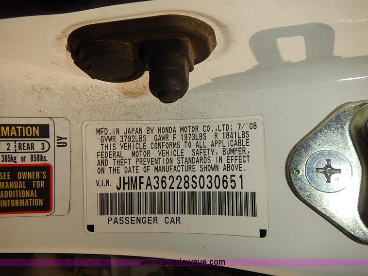 image for item E7759 2008 Honda Civic Hybrid CVT AT-PZEV