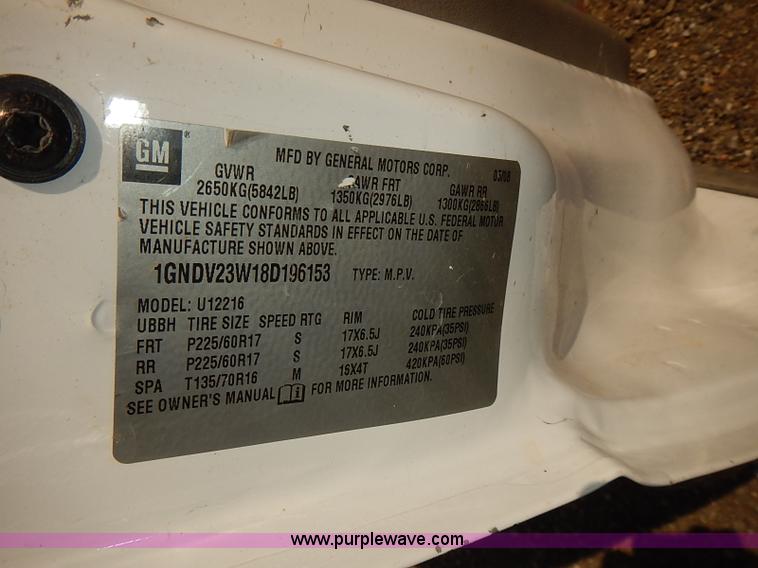 image for item E7794 2008 Chevrolet Uplander LS van