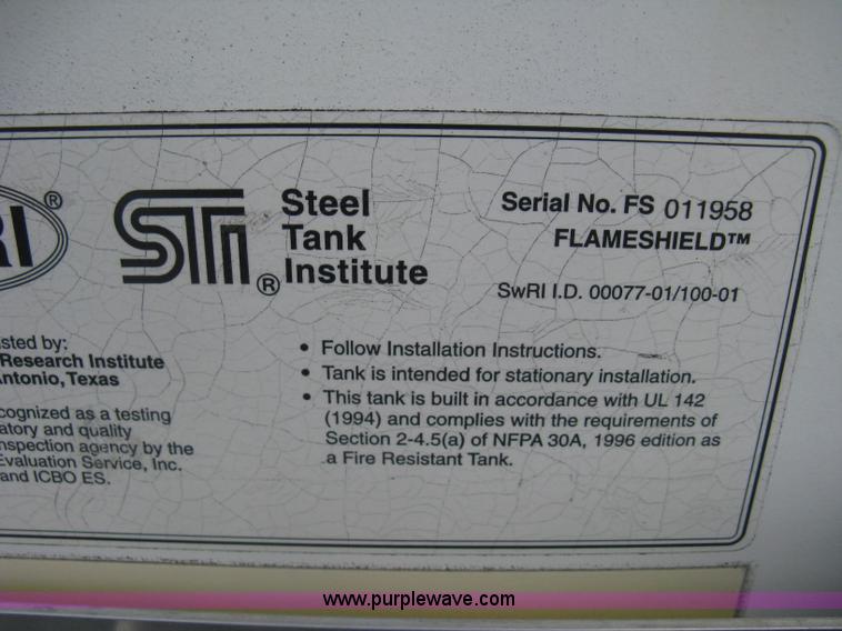image for item E7873 3,000 gallon steel fuel tank
