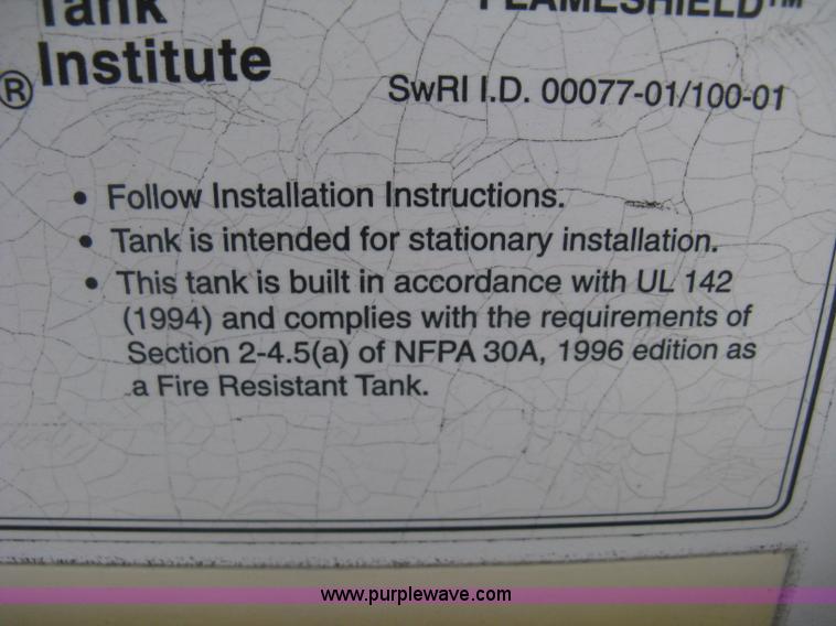 image for item E7873 3,000 gallon steel fuel tank