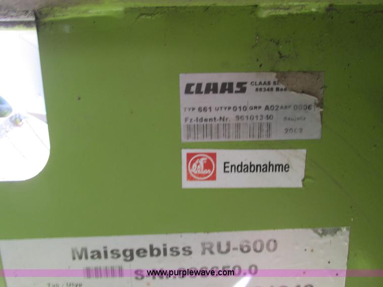 image for item A8745 2002 Claas RU600 chopper head