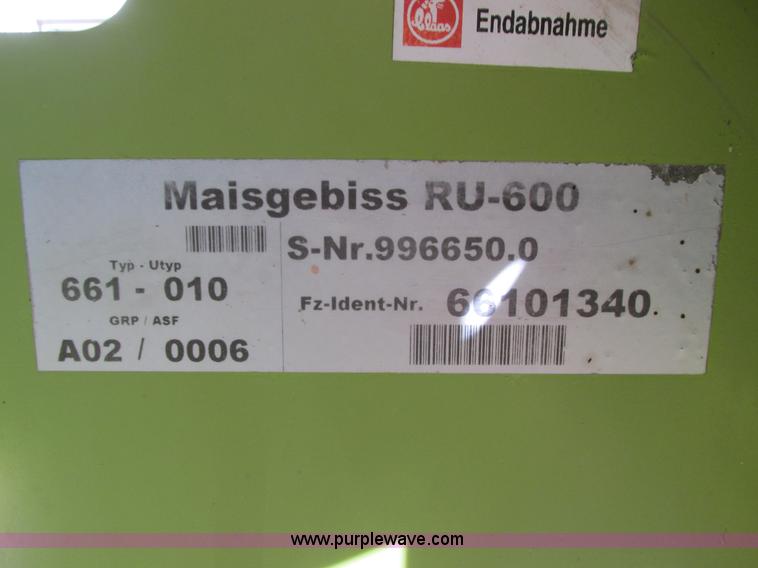 image for item A8745 2002 Claas RU600 chopper head