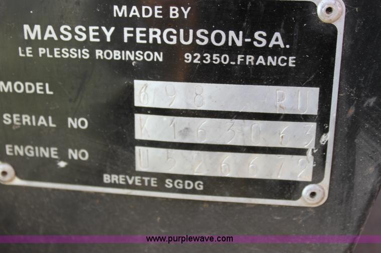 image for item F3322 Massey-Ferguson 698 MFWD tractor