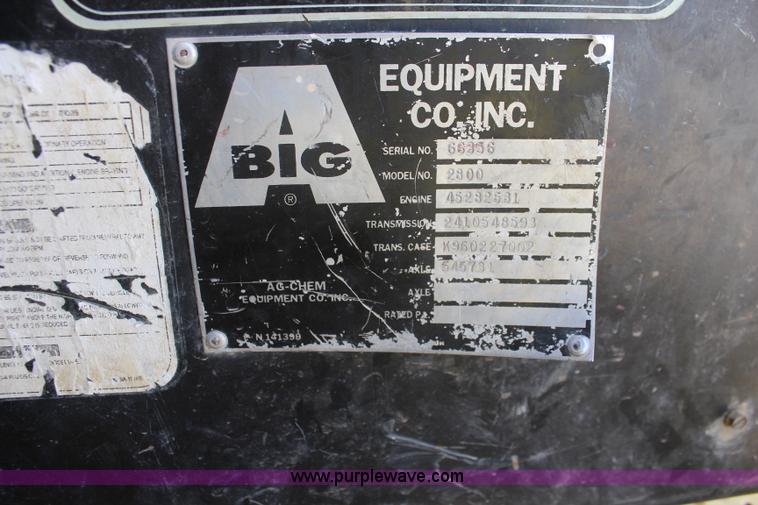 image for item I5856 1996 Ag-Chem Big A 2800 self-propelled sprayer