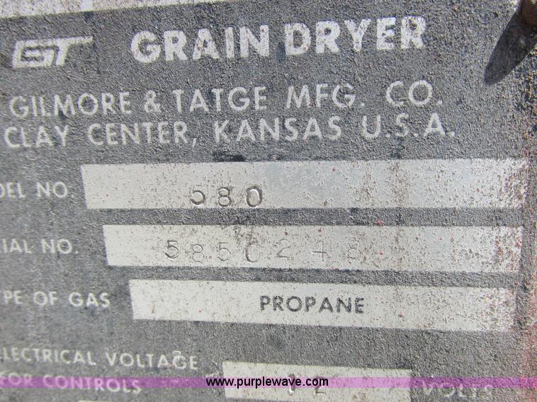 image for item I8966 Gilmore & Tatge 580 grain dryer