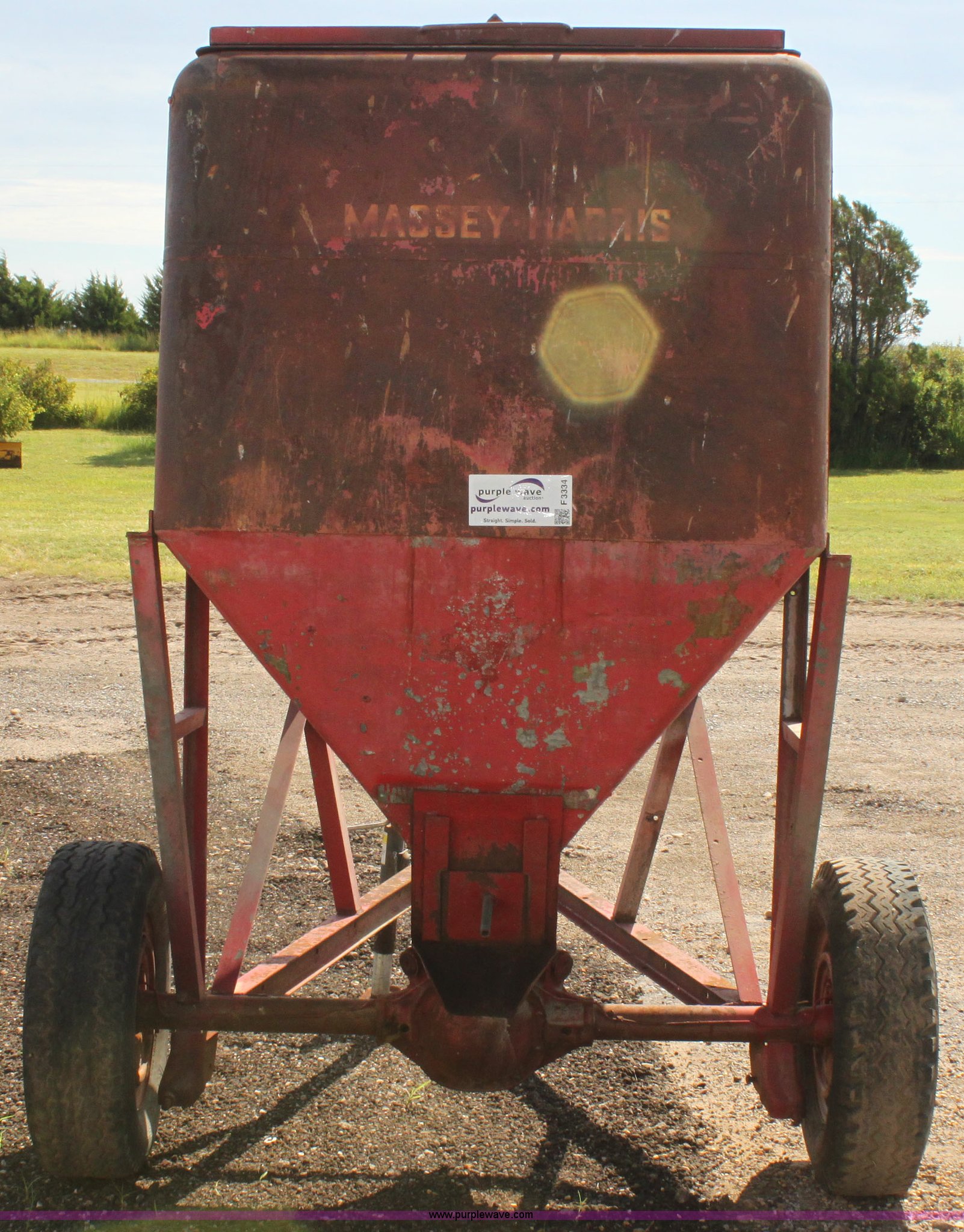 MasseyHarris portable grain bin in Greensburg, KS Item F3334 sold