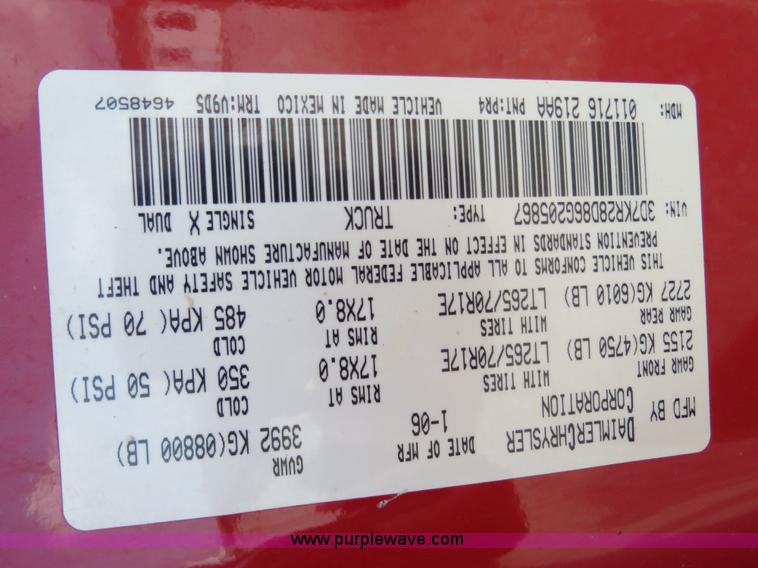 image for item B4931 2006 Dodge Ram 2500 Quad Cab pickup truck