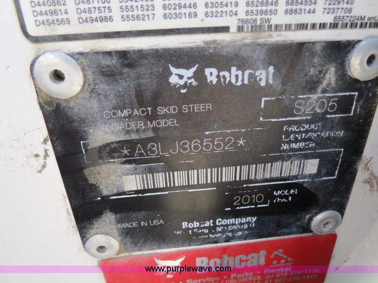 image for item B4932 2010 Bobcat S205 skid steer