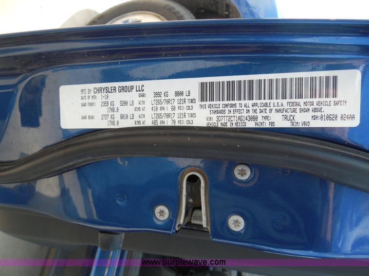 image for item I3386 2010 Dodge Ram 2500 HD SLT Crew Cab pickup truck