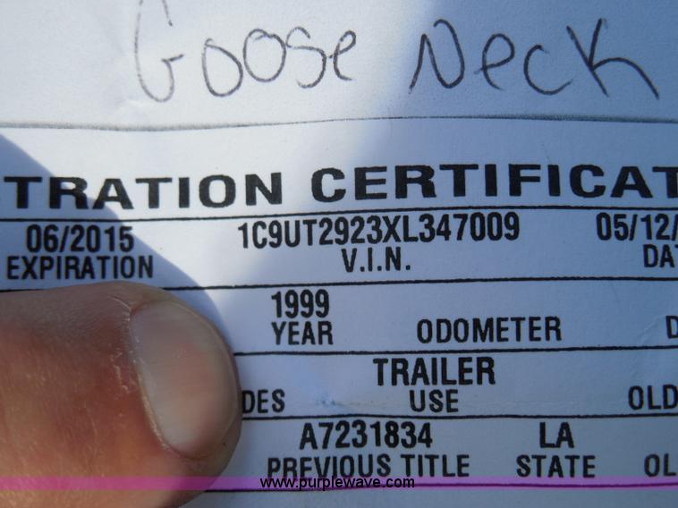 image for item I3387 1999 CFS Welding Services gooseneck flatbed trailer