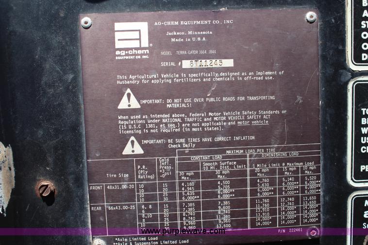 image for item J2098 1994 Ag-Chem TerraGator 1854 self-propelled sprayer