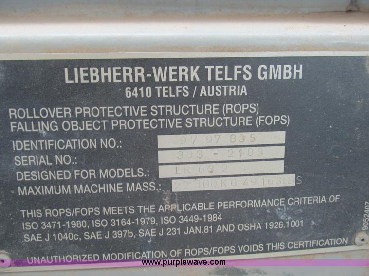 image for item AW9907 2001 Liebherr-America LR632 track loader