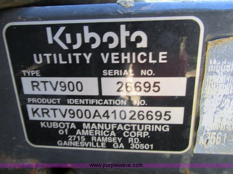 image for item AW9911 2004 Kubota RTU900 UTV