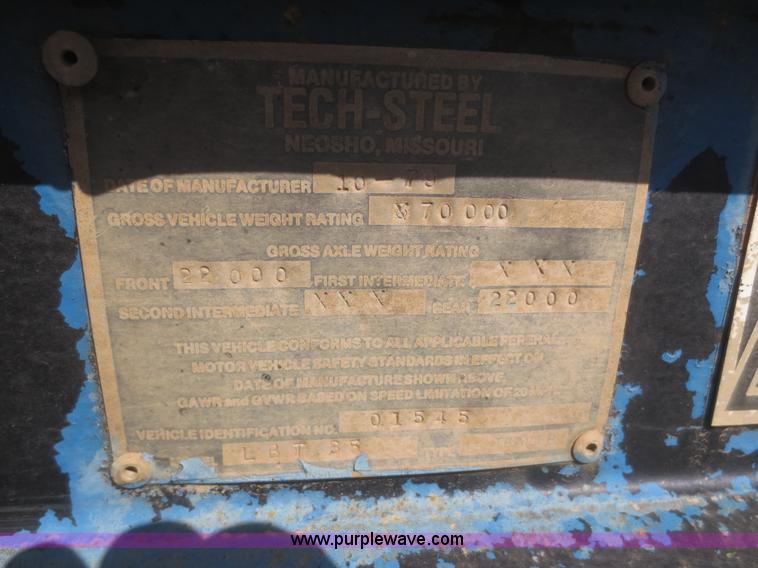 image for item AZ9203 1980 Tech-Steel LBT35 equipment trailer