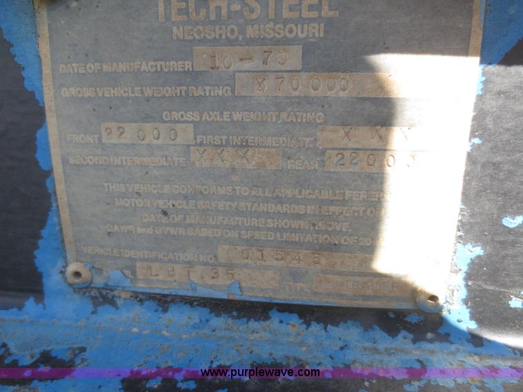 image for item AZ9203 1980 Tech-Steel LBT35 equipment trailer