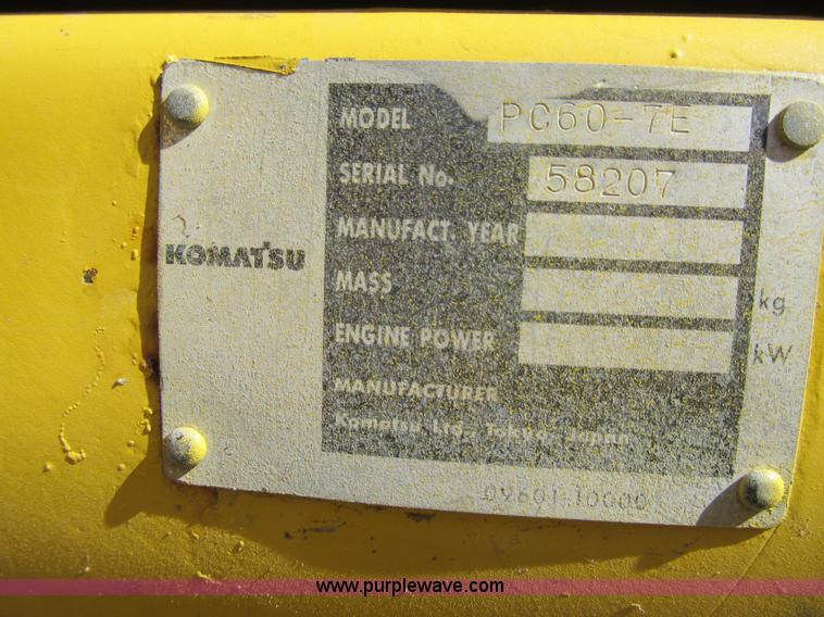 image for item G6515 2000 Komatsu PC60-7E mini excavator