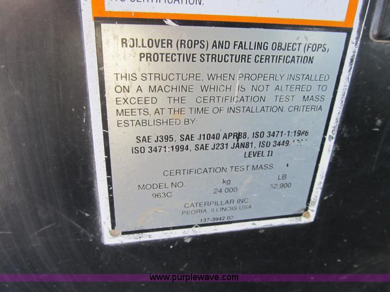 image for item G6516 2001 Caterpillar 963C track loader