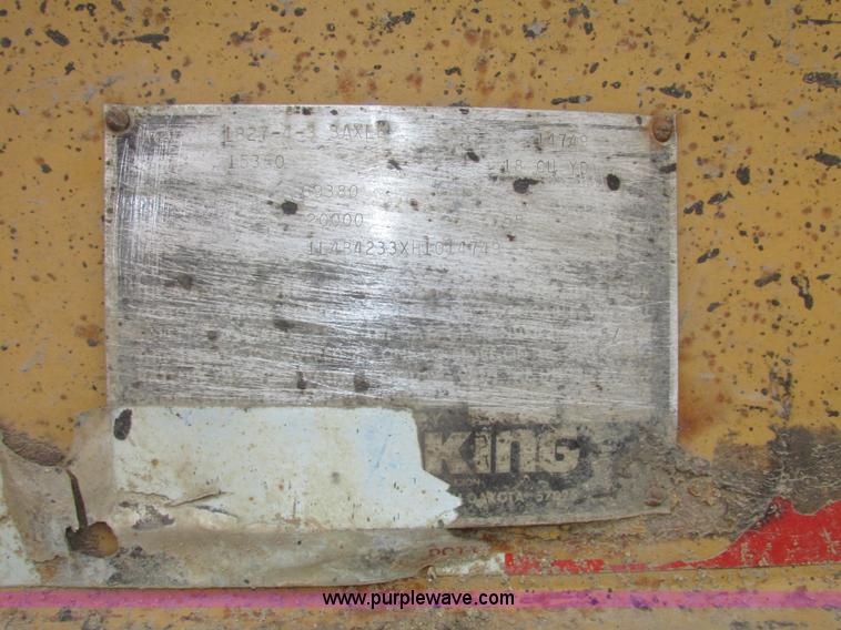 image for item G9990 1987 Load King 1827 belly dump trailer