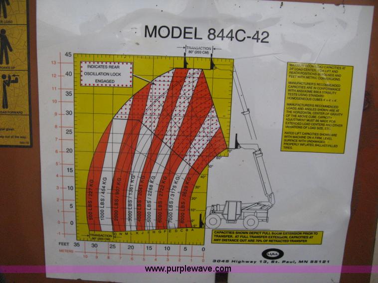 image for item H5262 1997 Lull 844C-42 Highlander telehandler
