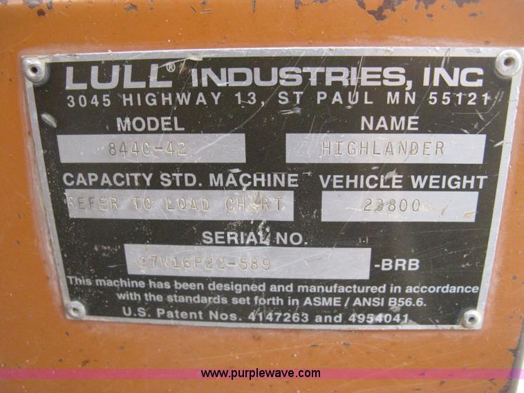 image for item H5262 1997 Lull 844C-42 Highlander telehandler