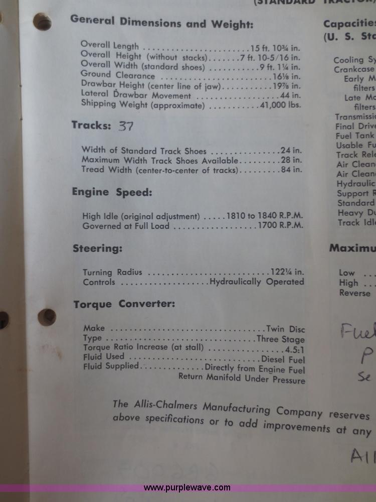 image for item I2220 Allis Chalmers HD20H dozer