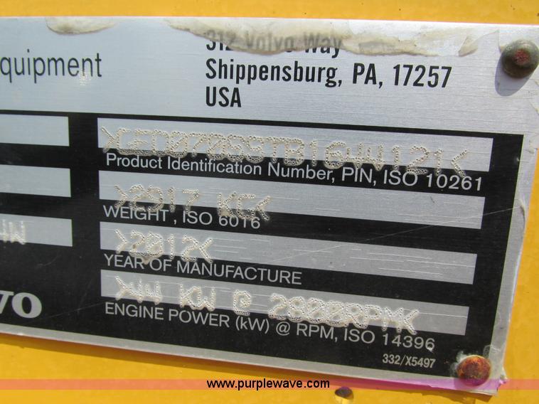 image for item I4135 2012 Volvo MC70C skid steer