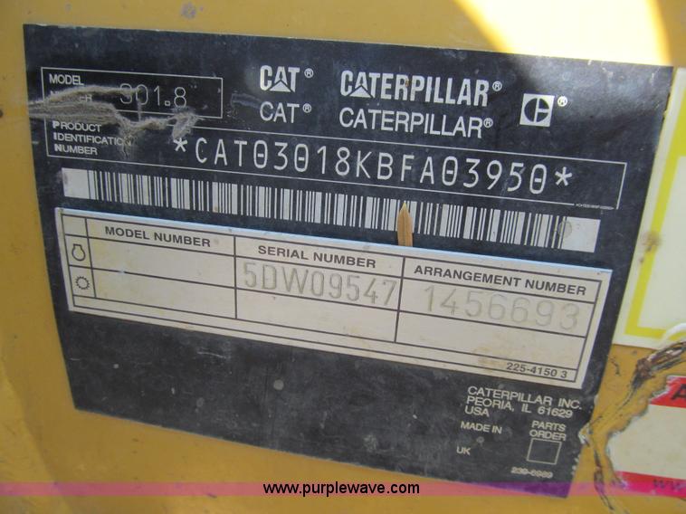 image for item J3432 2005 Caterpillar 301.8 mini excavator