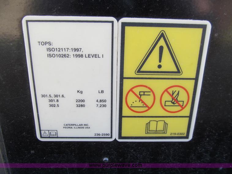 image for item J3432 2005 Caterpillar 301.8 mini excavator