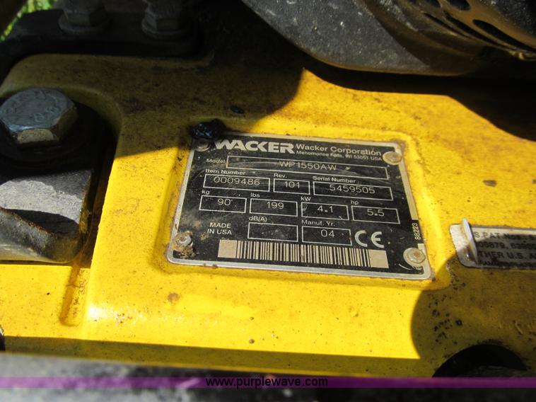 image for item J3436 Wacker WP1550 walk-behind vibratory plate compactor