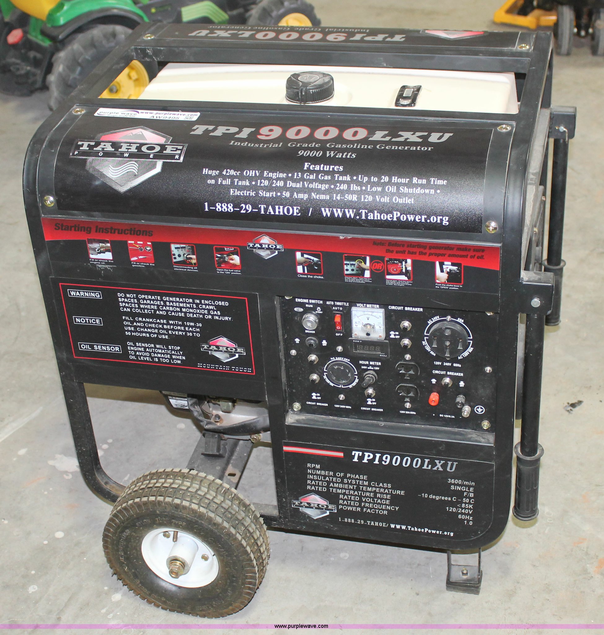 Tahoe TPI 9000 LXU generator in Seminole, TX Item AW9495 sold