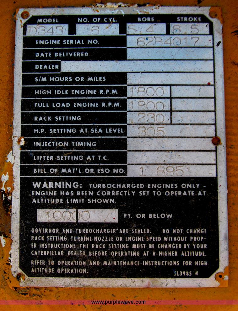 image for item E4977 Caterpillar D343 generator