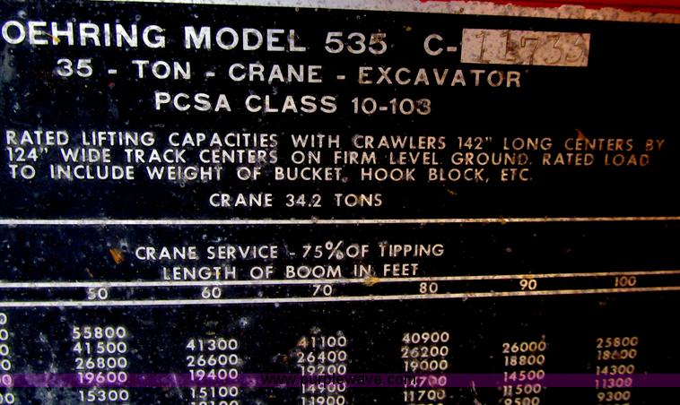 image for item E4985 1962 Koehring 535 crawler crane