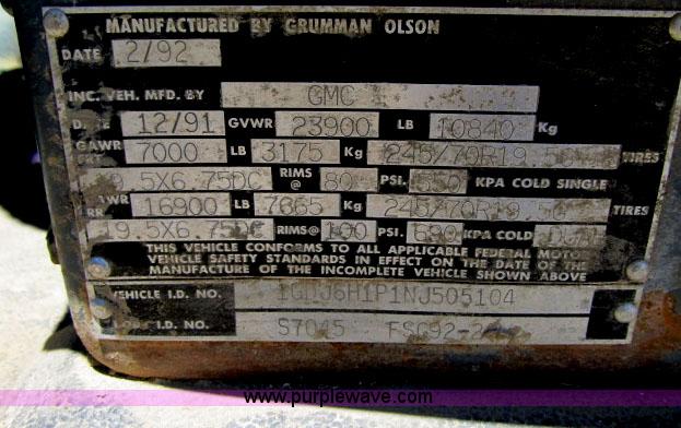 image for item F4940 1992 GMC TopKick box truck