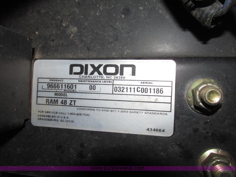 image for item G9959 2012 Dixon Ram 48ZT riding lawn mower
