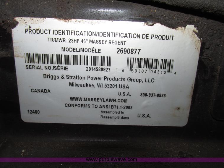 image for item G9966 2011 Massey Ferguson 2523 lawn tractor